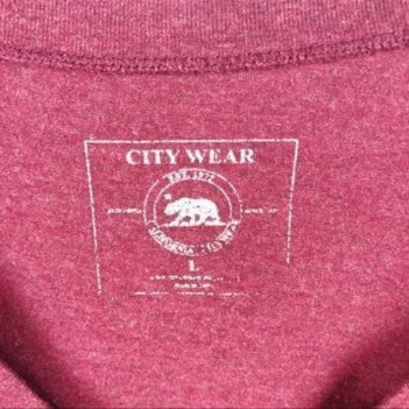 California Republic Bear Graphic Short Sleeve V-Neck Tee Shirt Size Large - Picture 4 of 5